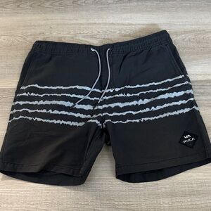 RVCA Men's Black and Gray Board Shorts